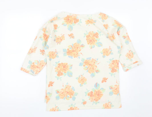 George Womens Multicoloured Round Neck Floral Polyester Pullover Jumper Size 12