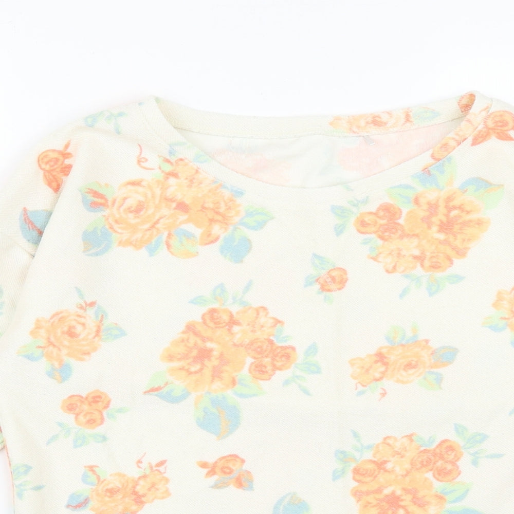 George Womens Multicoloured Round Neck Floral Polyester Pullover Jumper Size 12