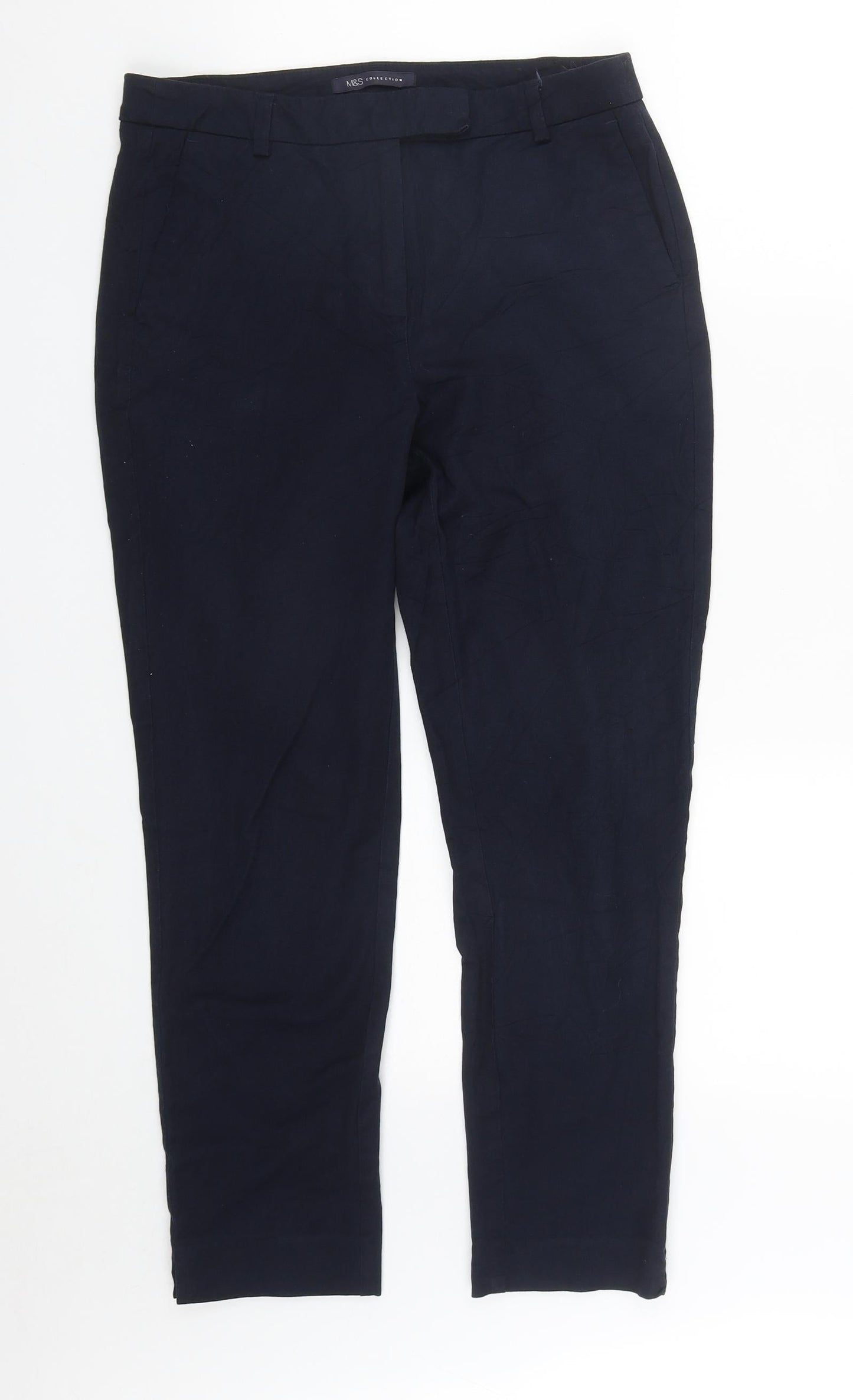Womens UK Size 10 Marks and Spencer Regular Fit  Blue Trousers