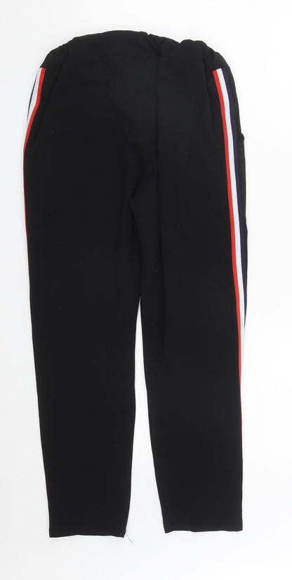 Womens UK Size S Preworn Regular Fit Cropped Black Trousers