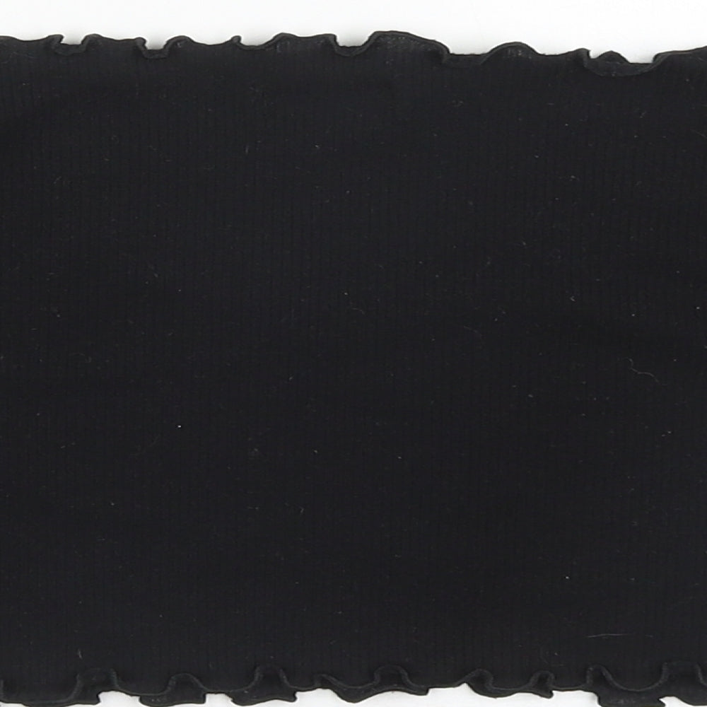 Womens UK Size 10 PRETTYLITTLETHING Black Cropped T-Shirt