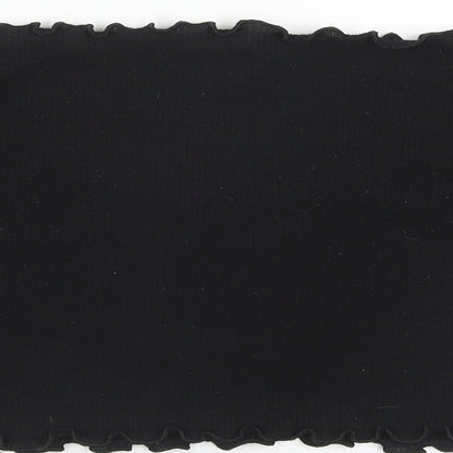Womens UK Size 10 PRETTYLITTLETHING Black Cropped T-Shirt