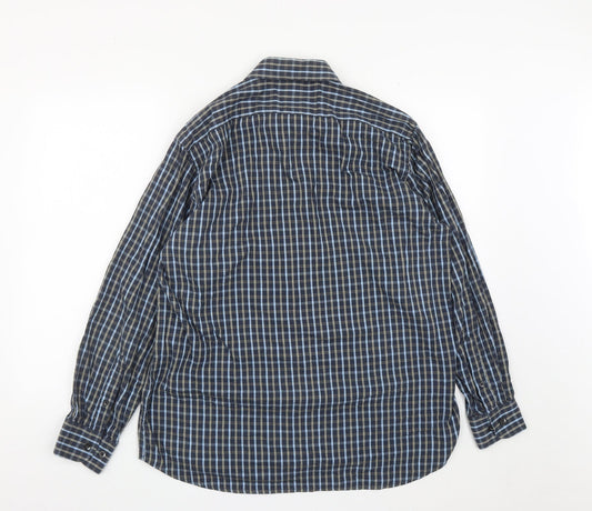 Mens UK Size L Peter Gribby Blue  Button-Up Long Sleeve Casual Shirt