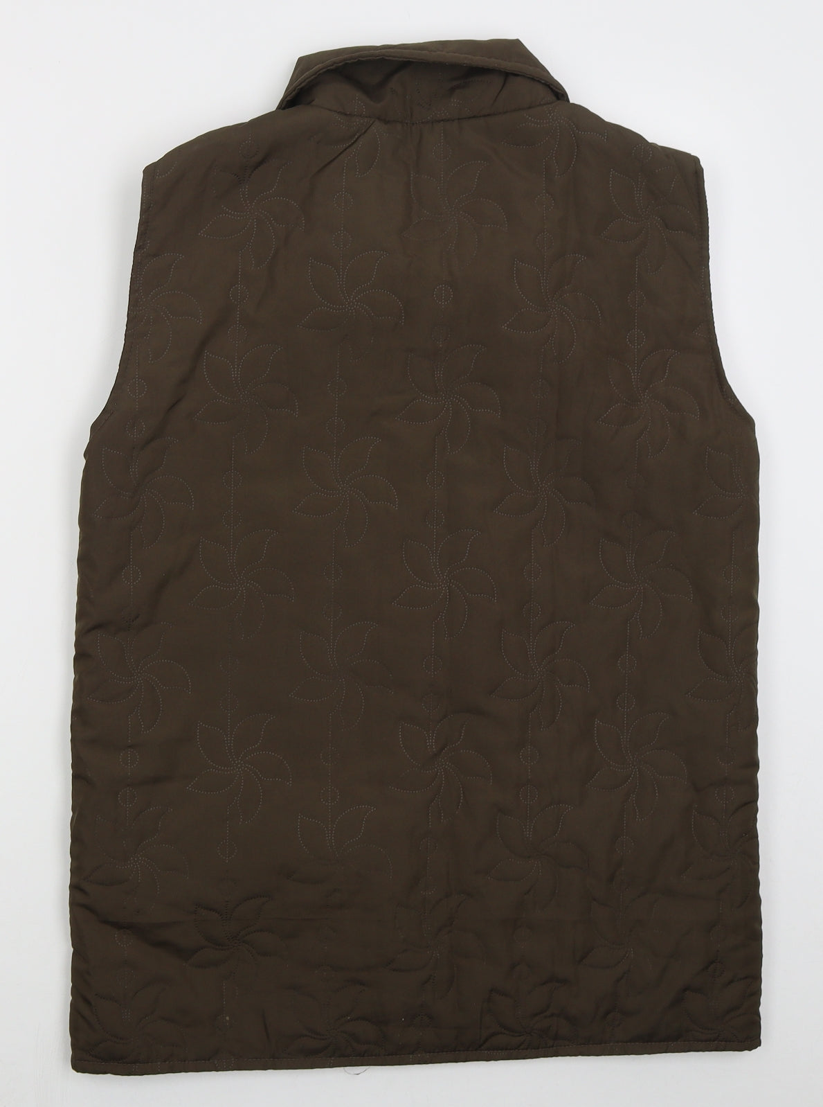 Neville Womens Brown Floral  Gilet Coat Size 10  Zip
