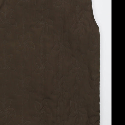 Neville Womens Brown Floral  Gilet Coat Size 10  Zip