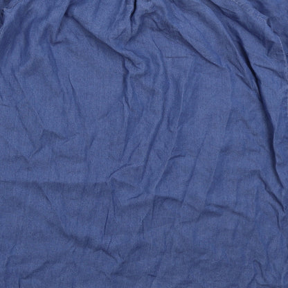 Denim Co Womens Blue  Lyocell Shirt Dress  Size 10  Off the Shoulder Pullover