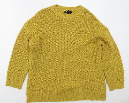 New Look Womens Yellow Crew Neck  Acrylic Pullover Jumper Size S