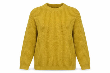 New Look Womens Yellow Crew Neck  Acrylic Pullover Jumper Size S