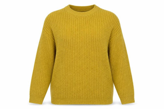 New Look Womens Yellow Crew Neck  Acrylic Pullover Jumper Size S