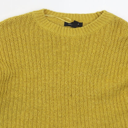 New Look Womens Yellow Crew Neck  Acrylic Pullover Jumper Size S
