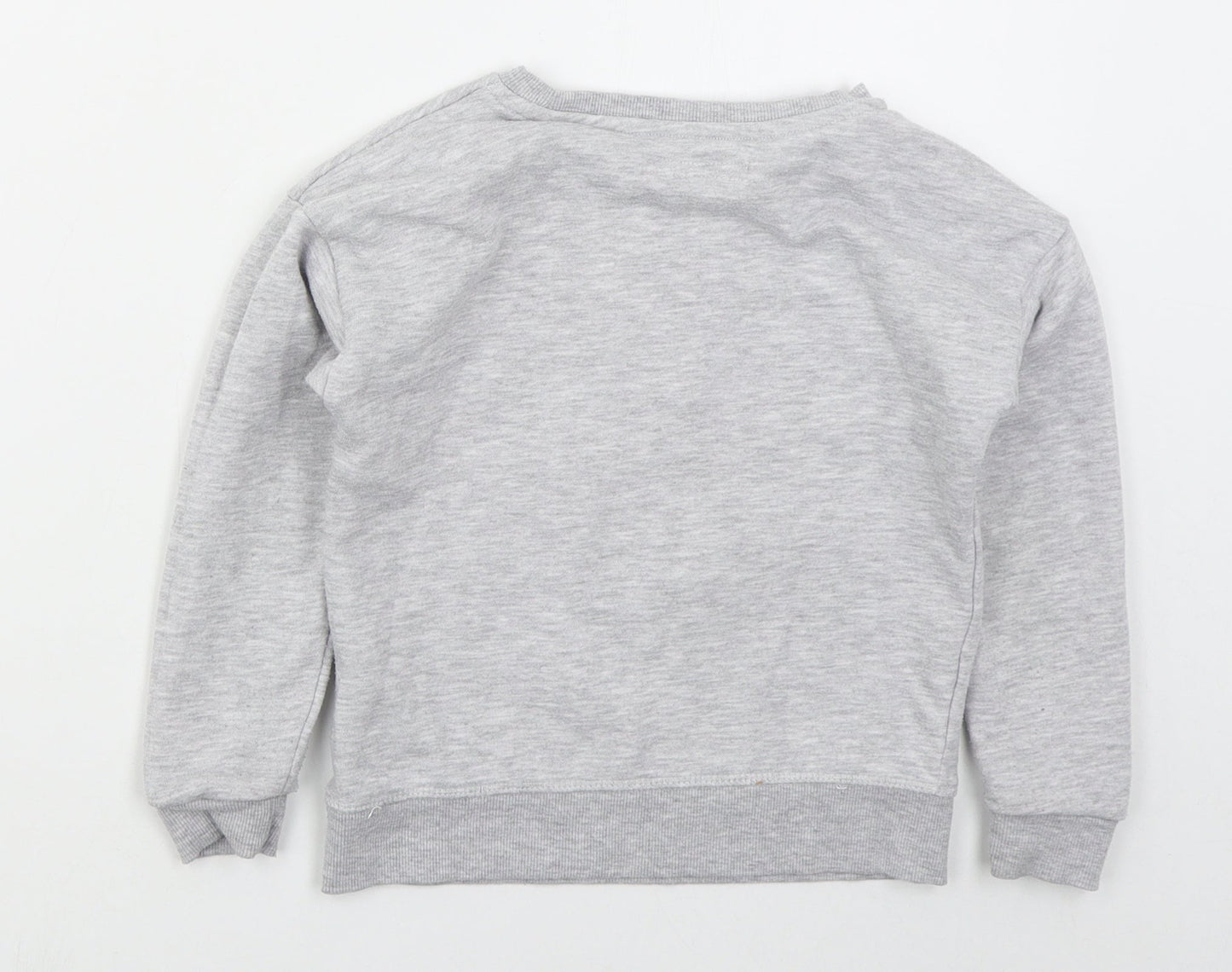Primark Girls Grey  Cotton Pullover Sweatshirt Size 6-7 Years  Pullover - Heart