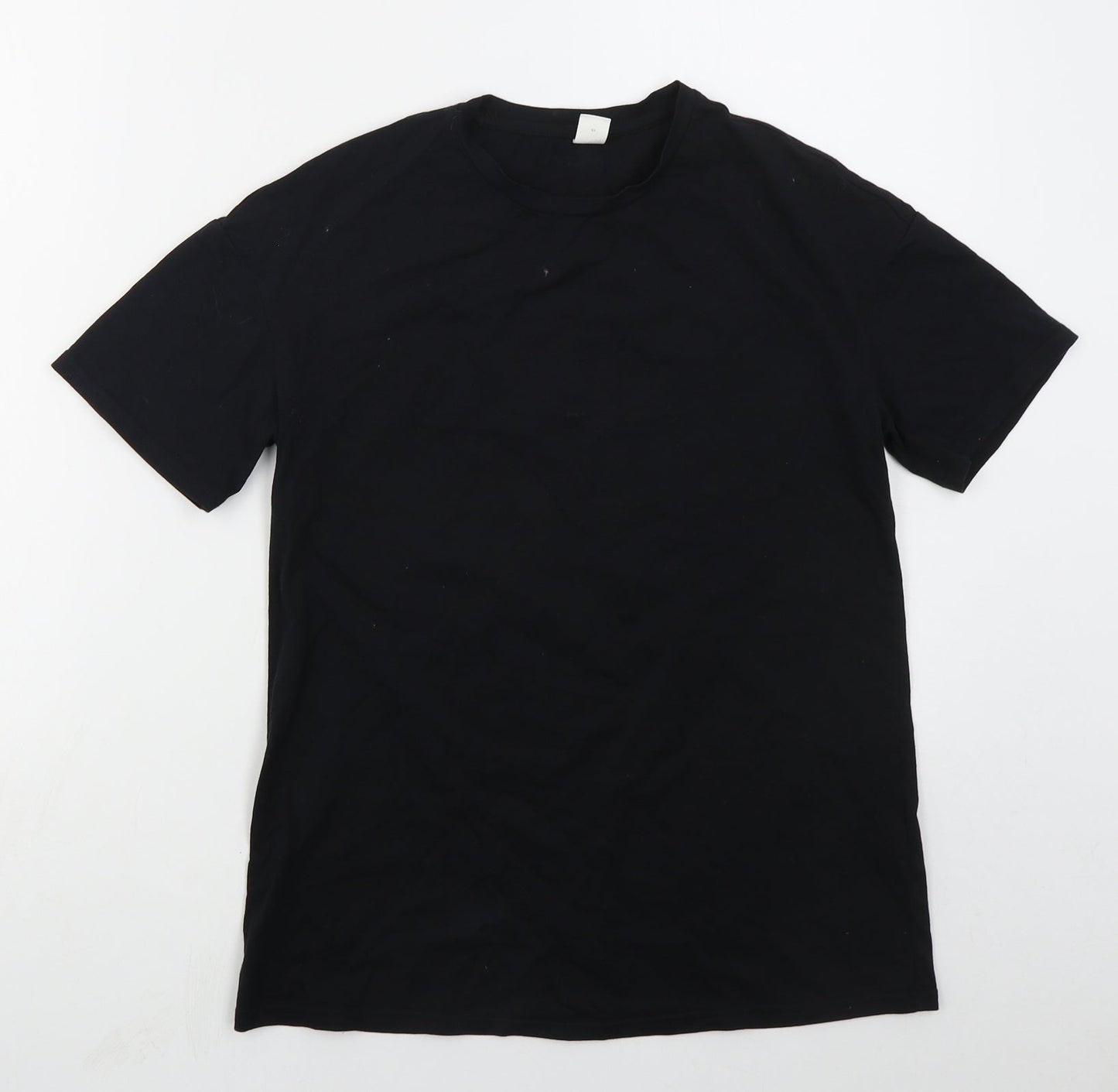 SheIn Girls Black  Cotton Basic T-Shirt Size 10 Years Crew Neck Pullover - Just Give Yourself A Smile