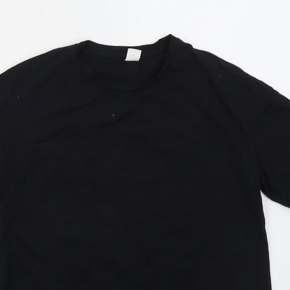 SheIn Girls Black  Cotton Basic T-Shirt Size 10 Years Crew Neck Pullover - Just Give Yourself A Smile