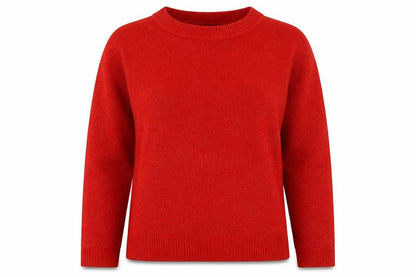 George Womens Red Crew Neck  Acrylic Pullover Jumper Size 8
