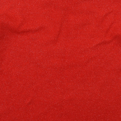 George Womens Red Crew Neck  Acrylic Pullover Jumper Size 8