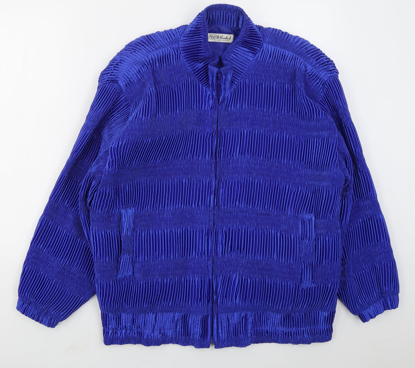 MD Model High Fashion Womens Blue   Jacket  Size L  Zip