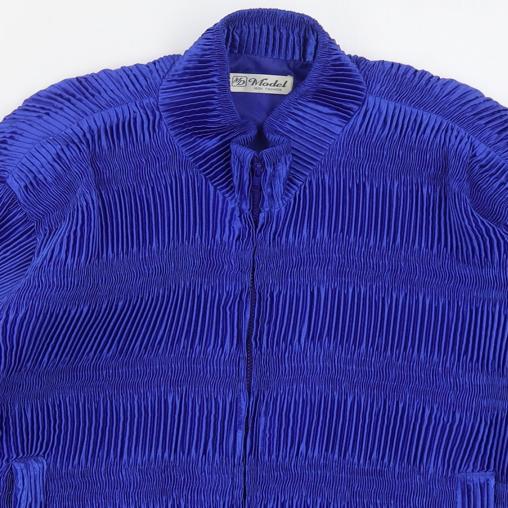MD Model High Fashion Womens Blue   Jacket  Size L  Zip