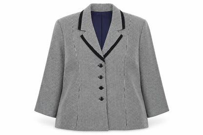 Prima Womens Blue Geometric Polyester Jacket Suit Jacket Size 20