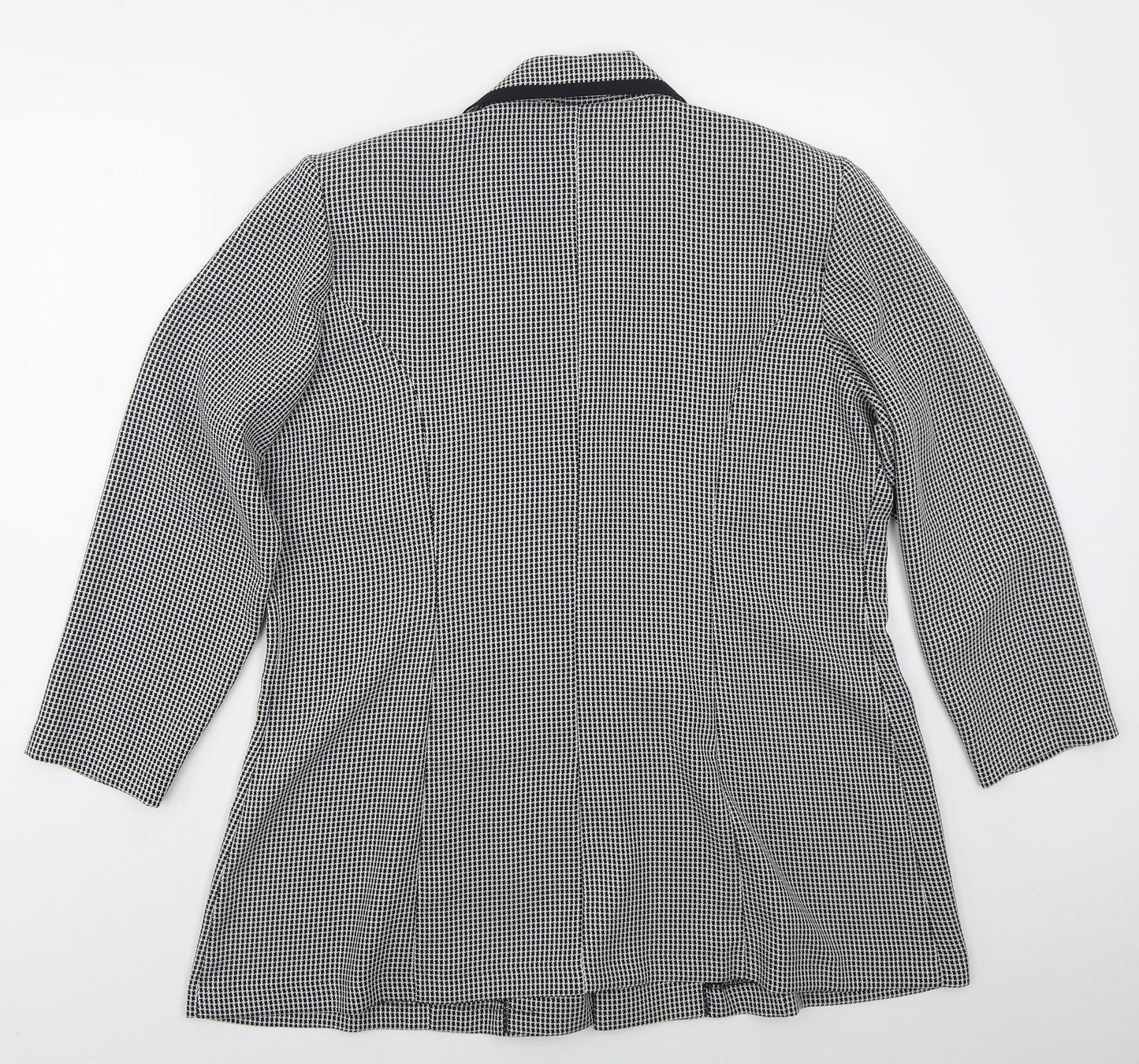 Prima Womens Blue Geometric Polyester Jacket Suit Jacket Size 20