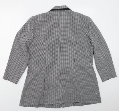 Prima Womens Blue Geometric Polyester Jacket Suit Jacket Size 20