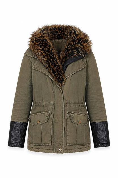 Womens UK Size 10 Papaya Green Parka Coat