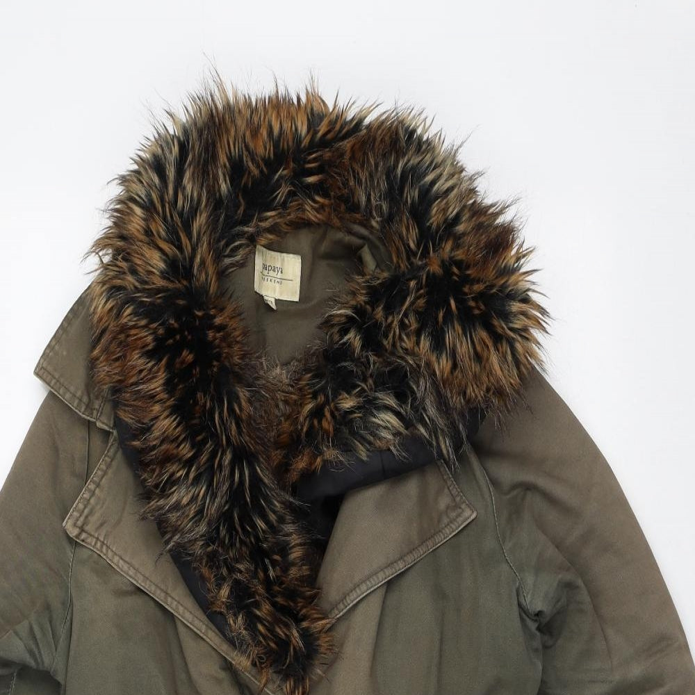 Papaya Womens Green   Parka Coat Size 10