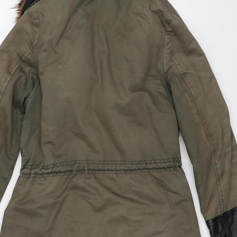 Papaya Womens Green   Parka Coat Size 10