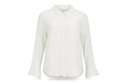 H&M Womens White  Viscose Basic Button-Up Size 14 V-Neck