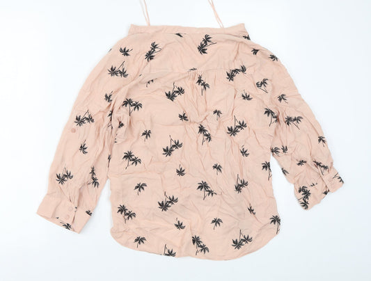 Atmosphere Womens Pink Geometric Viscose Tunic Blouse Size 10 V-Neck