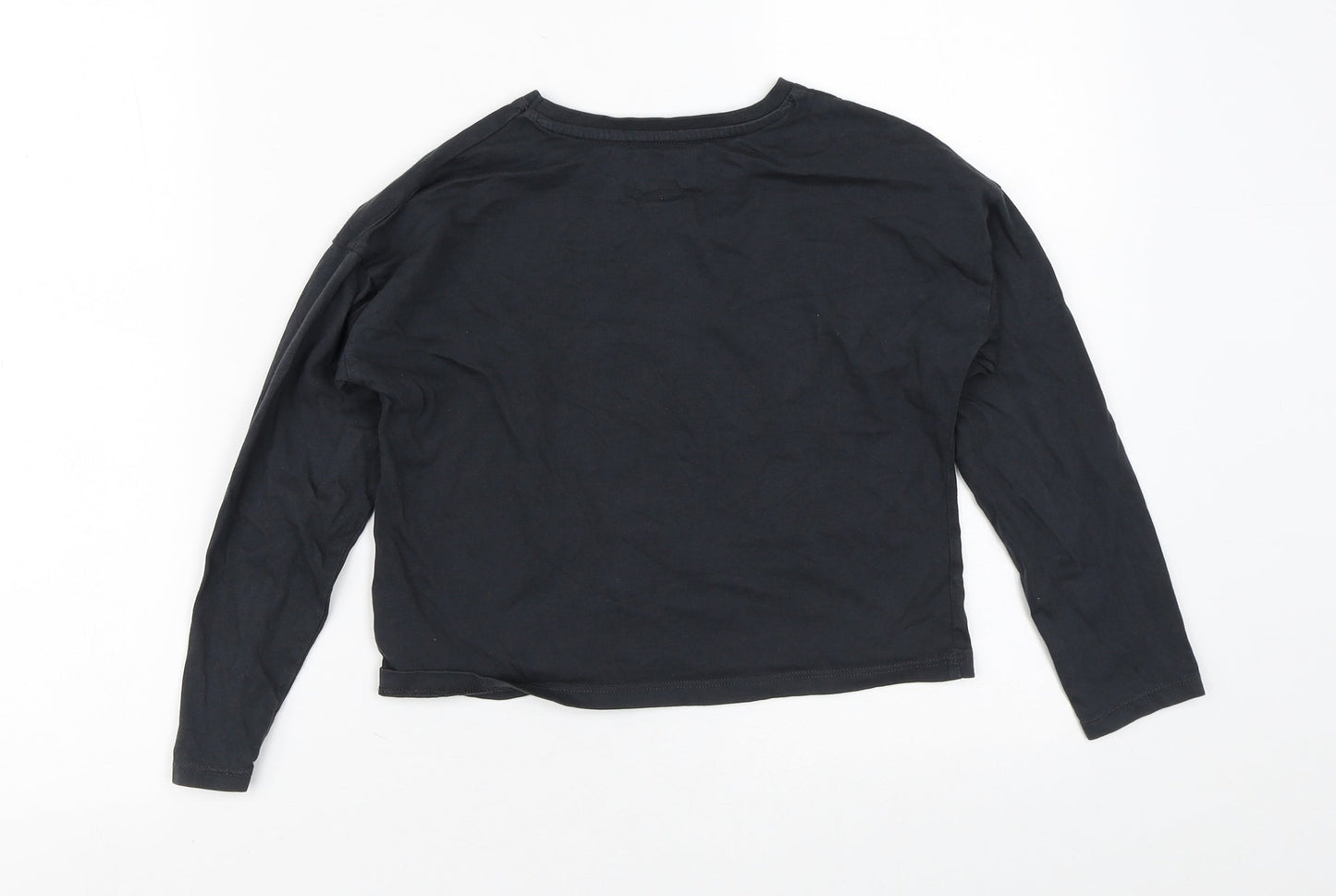 F&F Girls Black  100% Cotton Pullover Casual Size 8-9 Years Crew Neck  - Unicorn