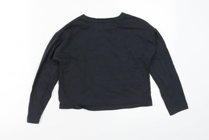 F&F Girls Black  100% Cotton Pullover Casual Size 8-9 Years Crew Neck  - Unicorn