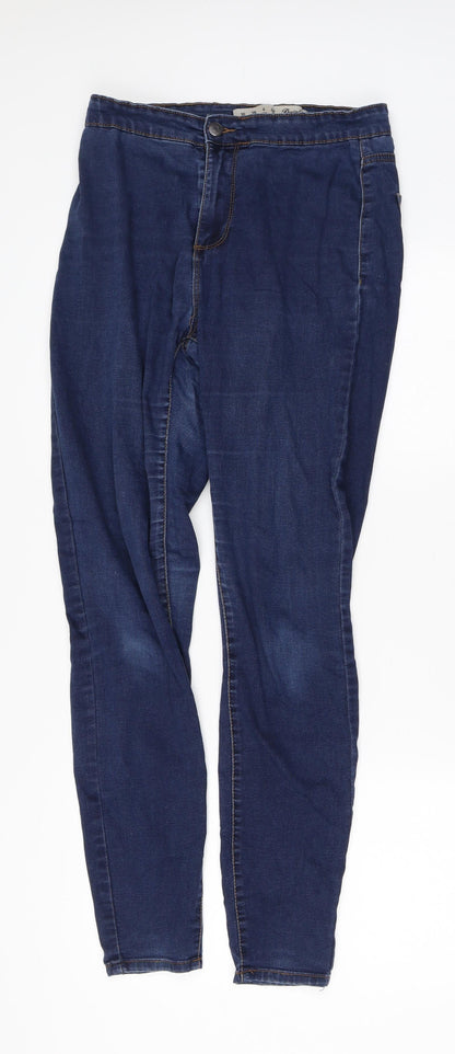 Denim & Co. Womens Blue  Cotton Tapered Jeans Size 10 L30 in Regular