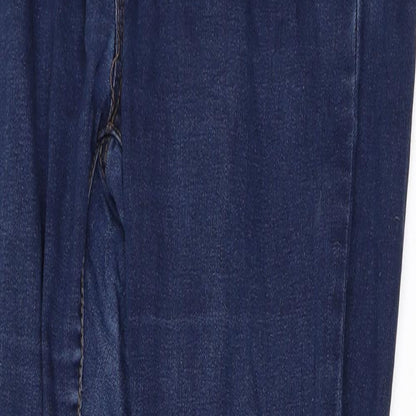 Denim & Co. Womens Blue  Cotton Tapered Jeans Size 10 L30 in Regular