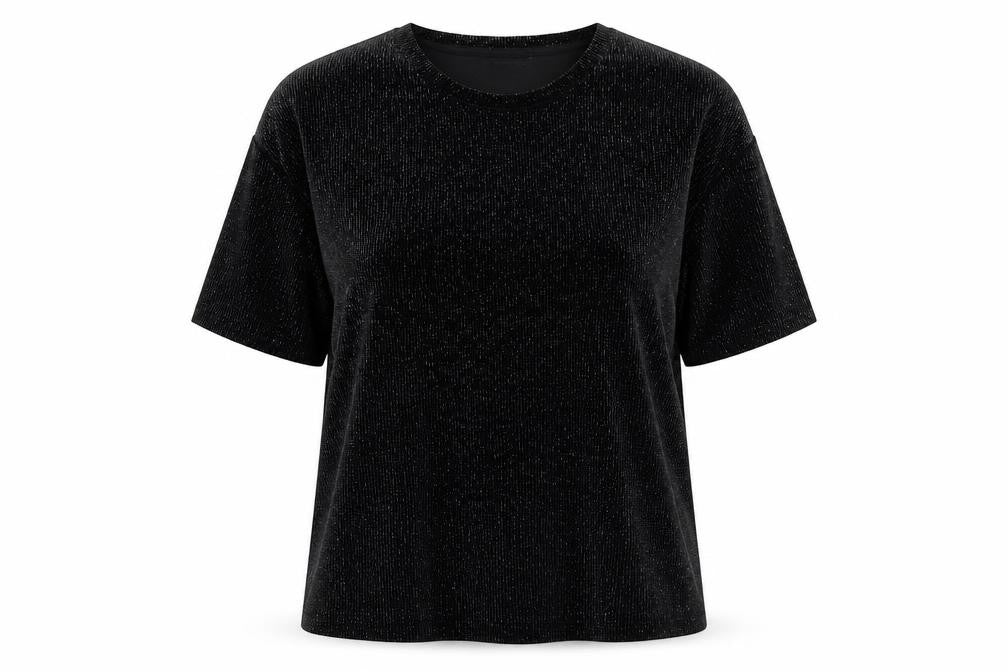 Womens UK Size L Pull&Bear Black Basic T-Shirt