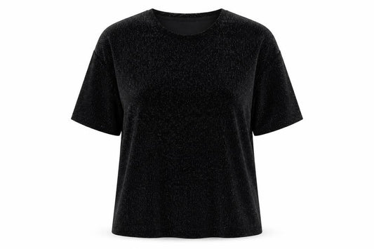 Womens UK Size L Pull&Bear Black Basic T-Shirt