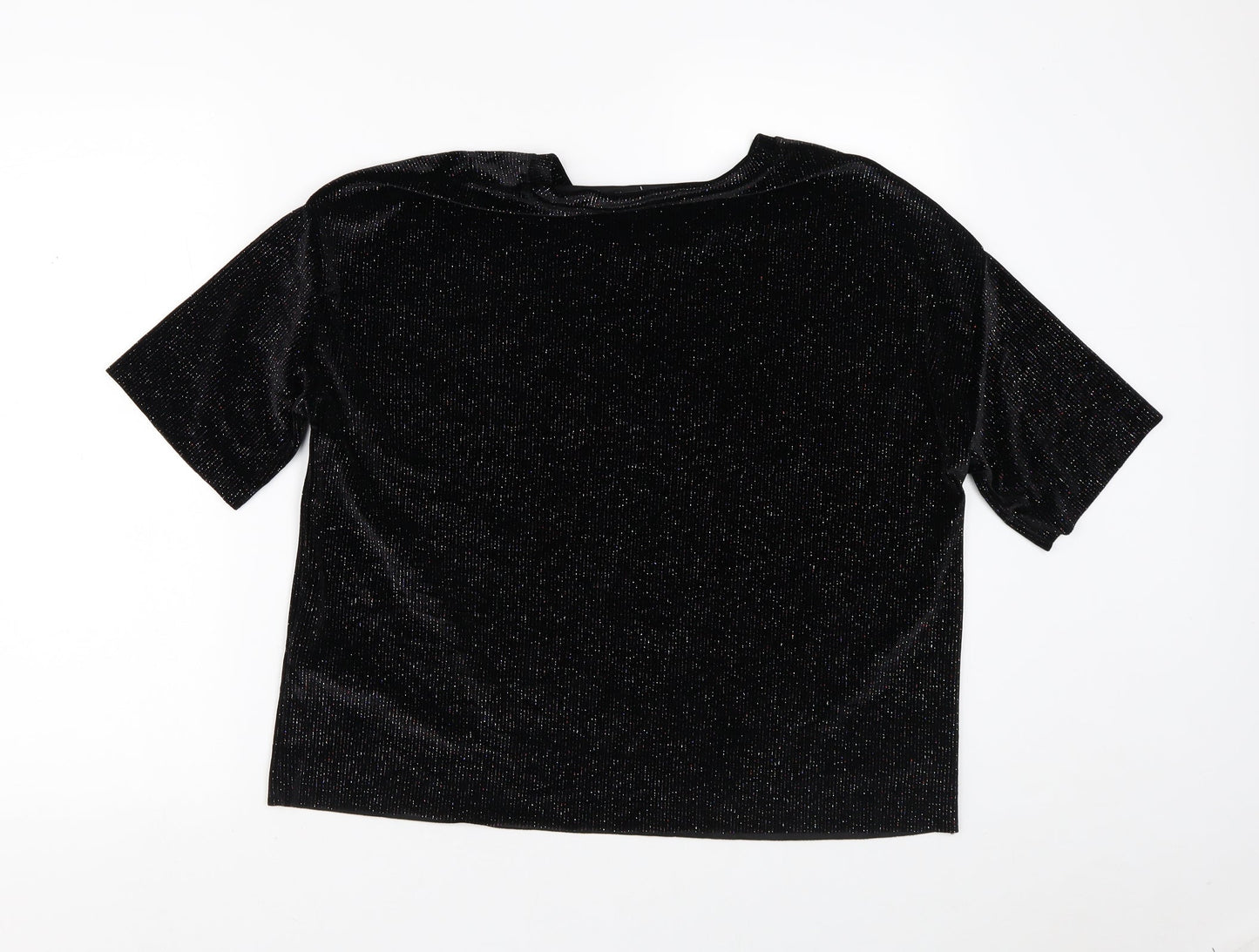 Womens UK Size L Pull&Bear Black Basic T-Shirt