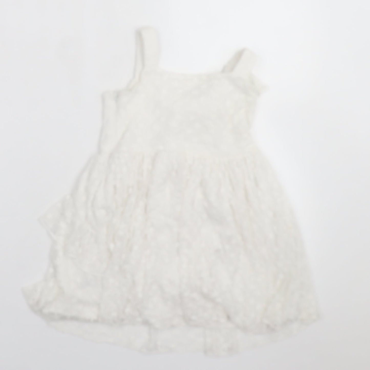 NEXT Girls White Floral Polyester A-Line  Size 4 Years  Square Neck Pullover