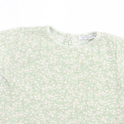 Primark Girls Green Floral Polyester A-Line  Size 2 Years  Crew Neck Pullover