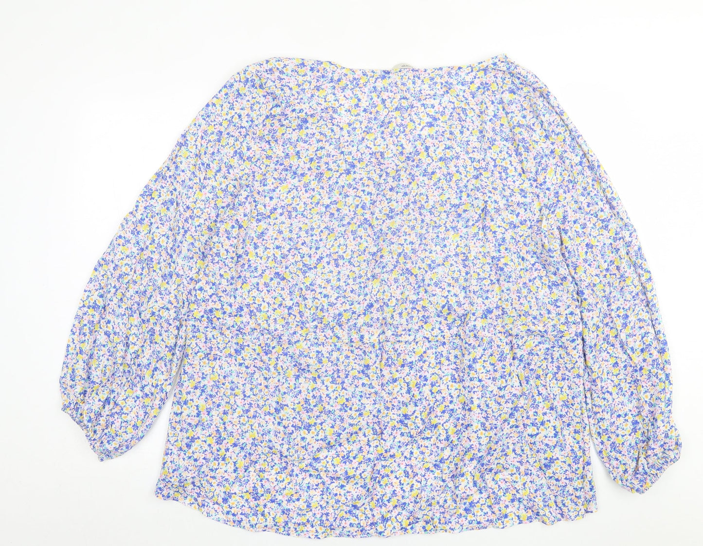 George Womens Multicoloured Floral Viscose Basic Blouse Size 2 V-Neck