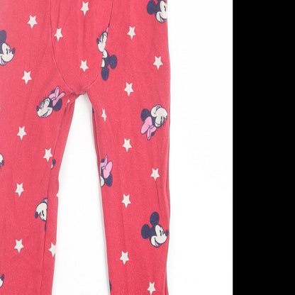 Gap Girls Red Geometric Cotton Capri Trousers Size 3 Years  Regular Pullover - Minnie Mouse