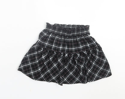 Dunnes Stores Girls Black Plaid Polyester Skater Skirt Size 3-4 Years  Regular Pull On