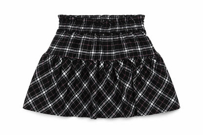 Dunnes Girls Black Plaid Polyester Skater Skirt Size 3-4 Years  Regular Pull On