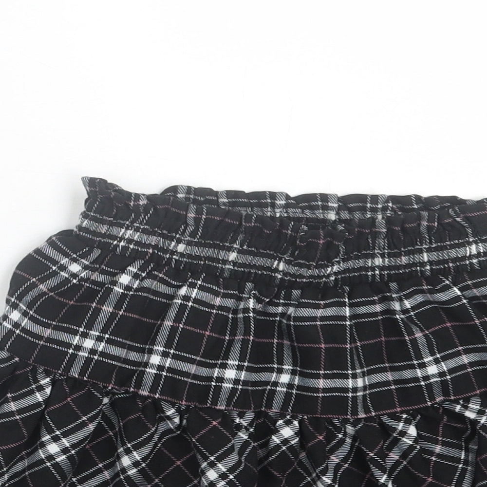 Dunnes Stores Girls Black Plaid Polyester Skater Skirt Size 3-4 Years  Regular Pull On