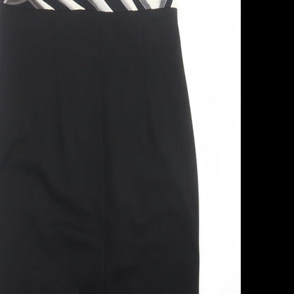 BHS Womens Black Striped Polyester A-Line  Size 12  V-Neck Pullover