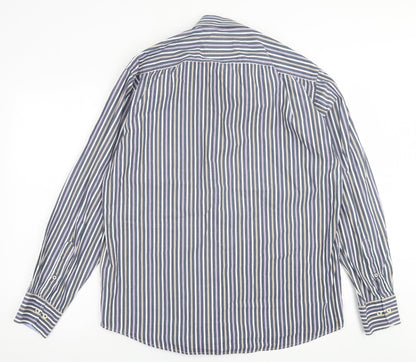 Baileys Mens Multicoloured Striped Cotton  Button-Up Size L Collared Button