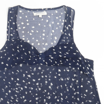 Glamorous Womens Blue Geometric Polyester Basic Tank Size 12 Scoop Neck