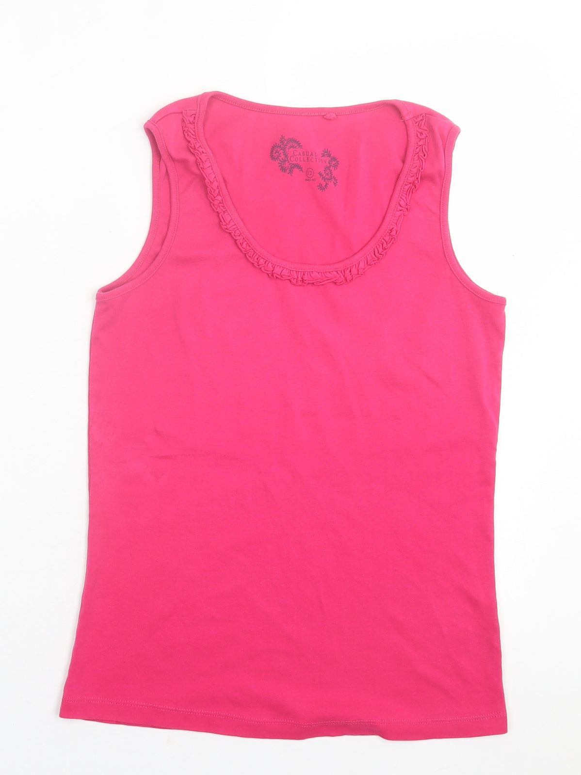 Womens UK Size 12 Debenhams Pink Basic Tank