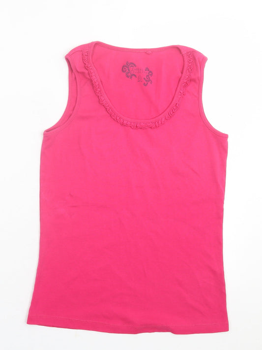 Womens UK Size 12 Debenhams Pink Basic Tank