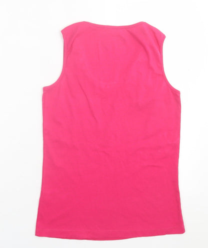 Womens UK Size 12 Debenhams Pink Basic Tank