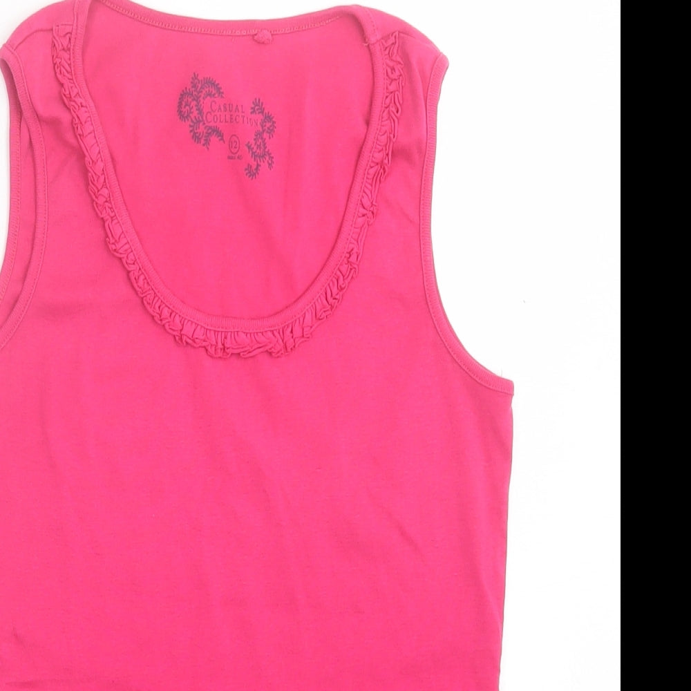 Womens UK Size 12 Debenhams Pink Basic Tank